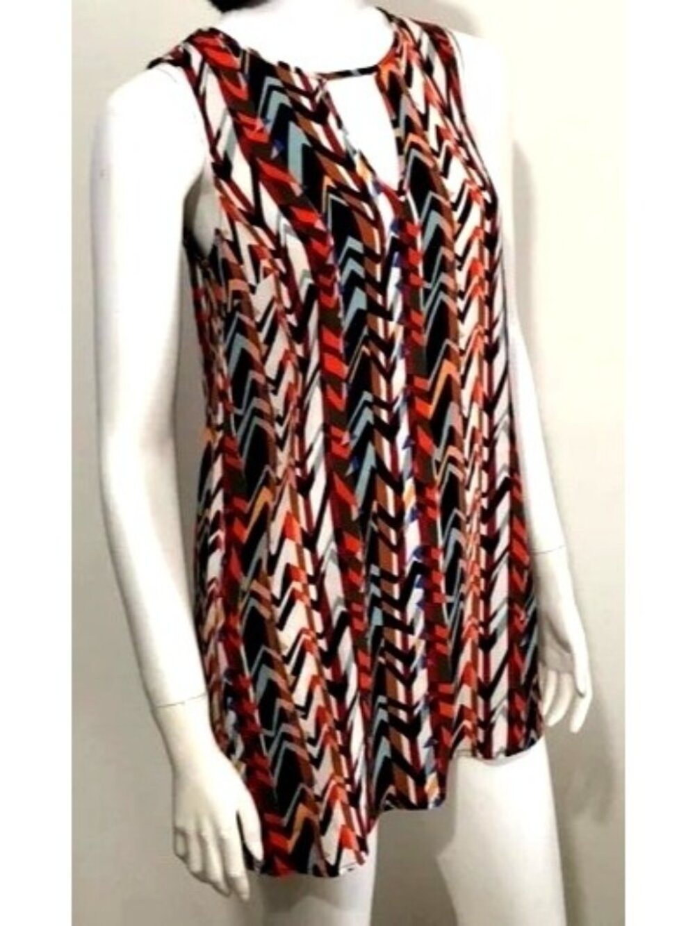 Michael Stars keyhole neck Barcelona Mini dress orange black Small